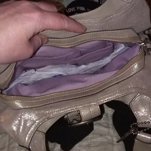 Coach Soft Gold Leather Handbag - Picture 6 of 7